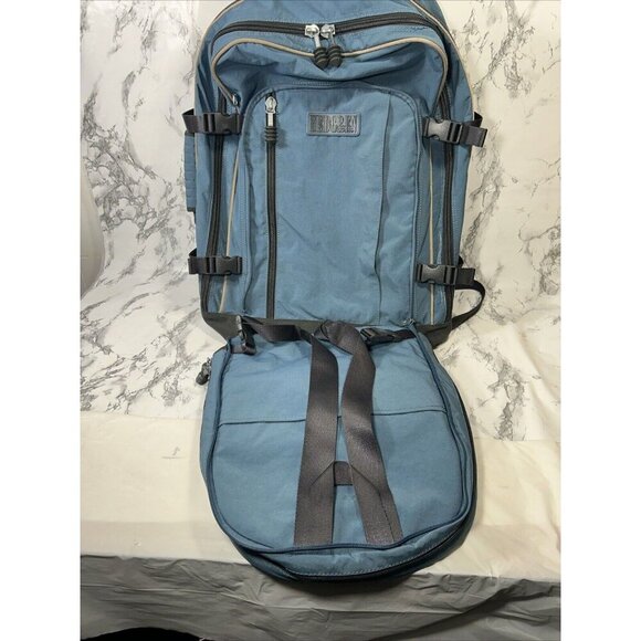 Vtg Hedgren Urban Gear Utility Pack Y2K Blue/Coal Luggage w Removable Backpack - Picture 11 of 13